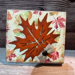 Autumn Leaf Decor with Burlap Bow